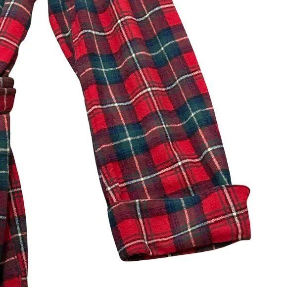 Vintage 1980s Pendleton Red Green Plaid Wool Robe USA - Picture 7 of 9